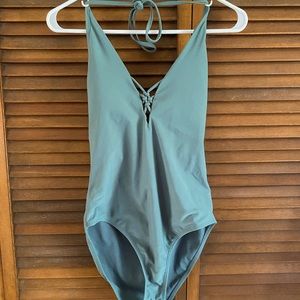Green Xhilaration one-piece swimsuit size L women